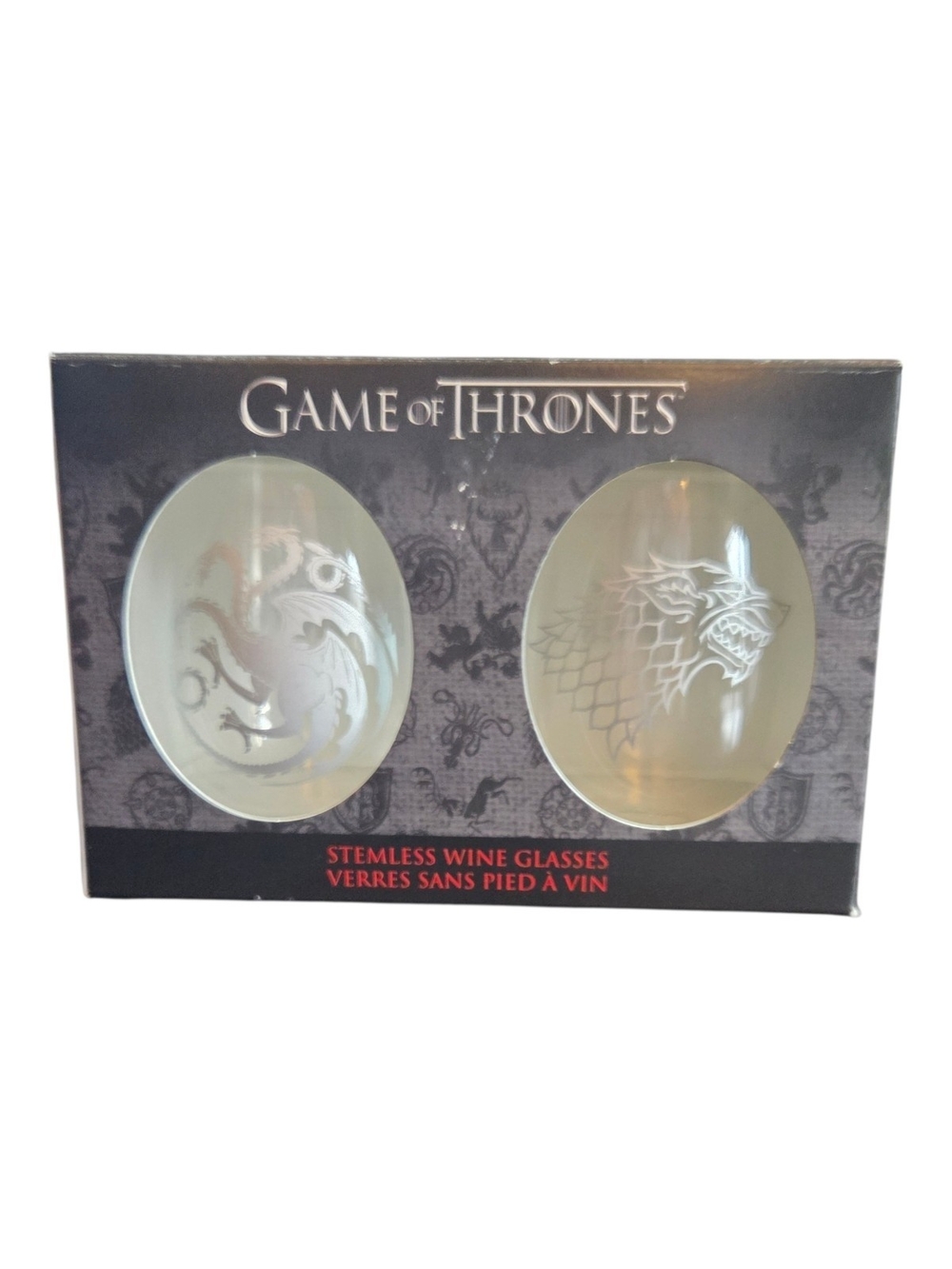 Game Of Thrones Stemless Wine Glasses -(Set of 2)